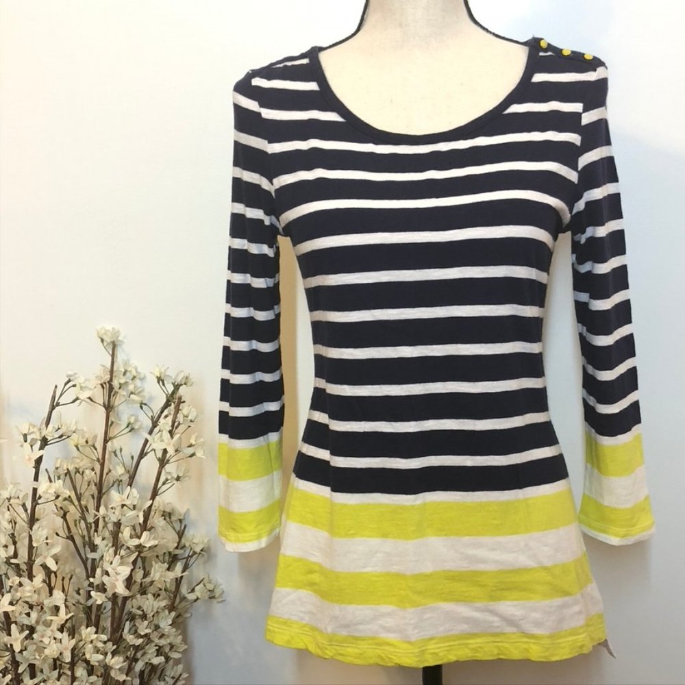 Anthropology Pilcro and the Letterpress Top Striped Cotton Shirt Size XS